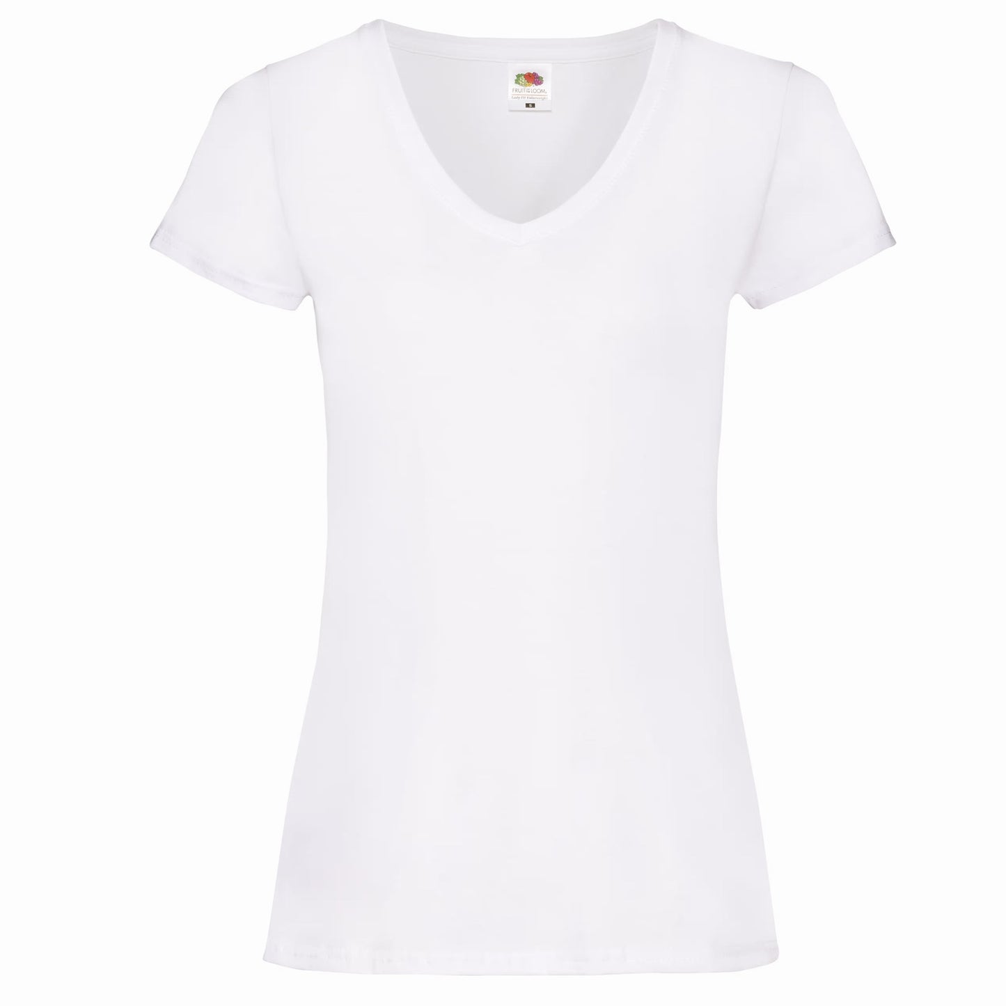 TSHIRT W COL V BLANC