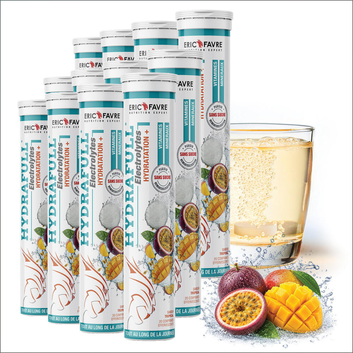 Hydrafull Electrolytes Eric Favre – Pack 12 tubes x 20 comprimés effervescents