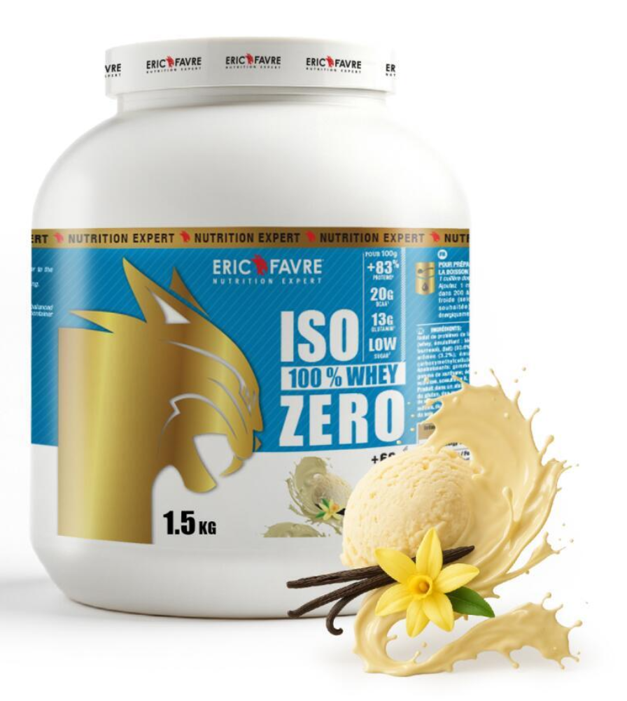 Iso Zero 100% Whey Protéine Eric Favre – Vanille – 1,5kg – Isolat 85%