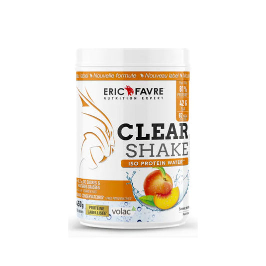 Clear Shake Protéine Eric Favre – Isolat Whey 93% – Eau protéinée fruitée