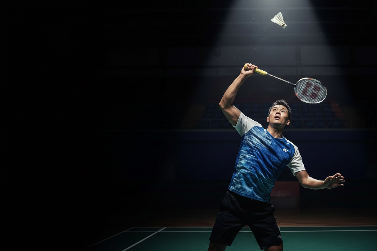 Badminton - Joueur décalé à droite