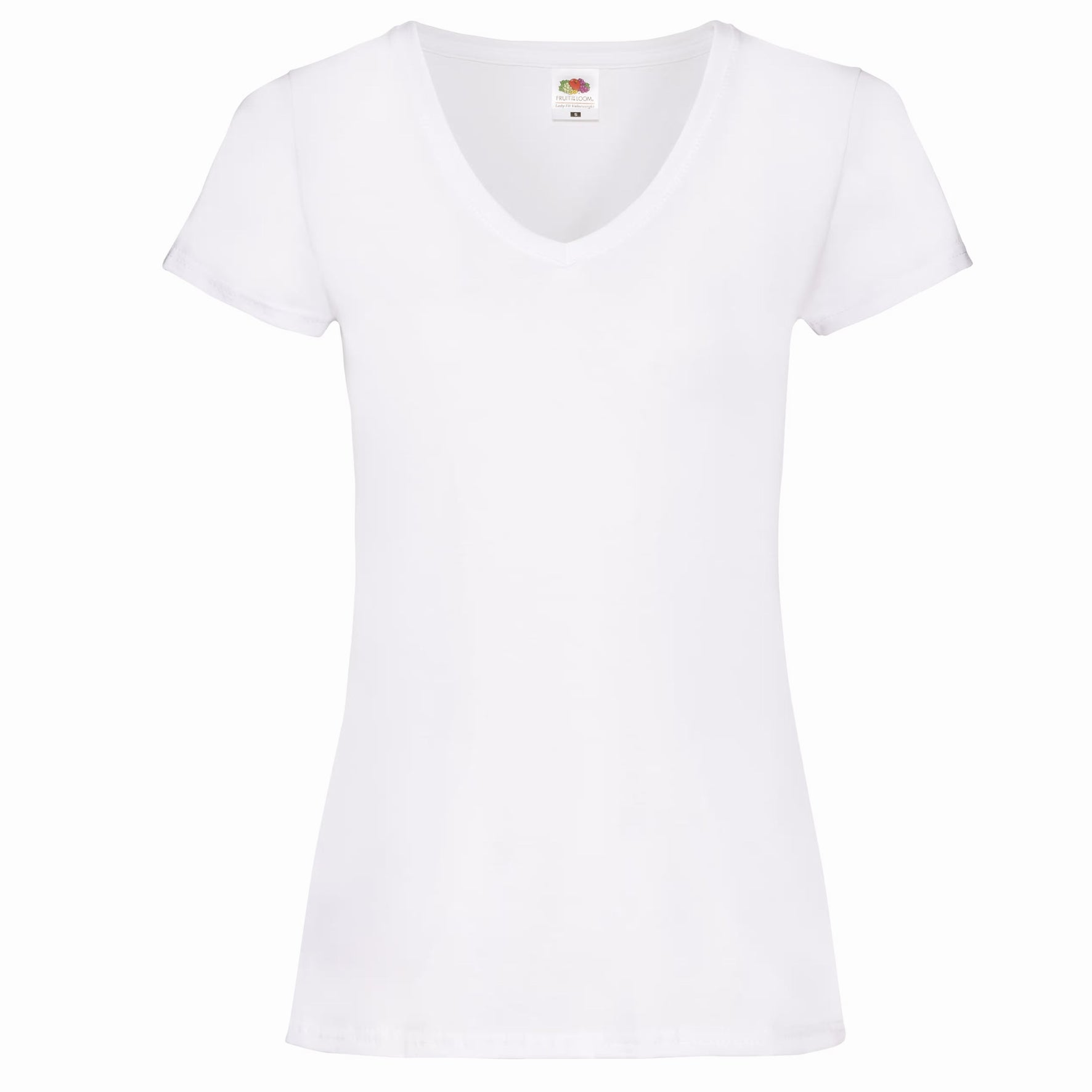 TSHIRT W COL V BLANC