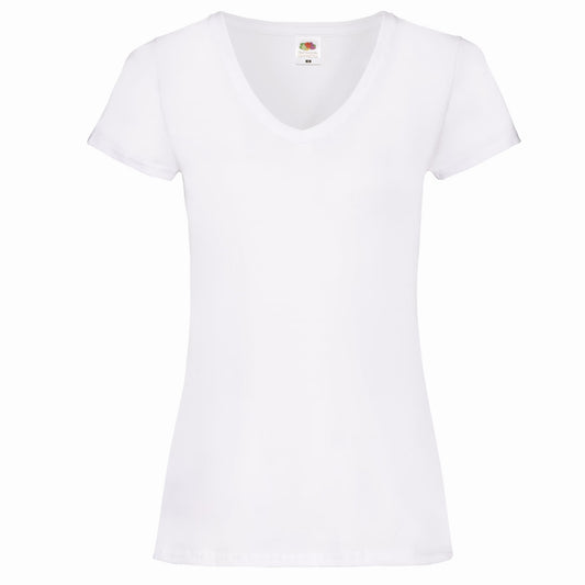 TSHIRT W COL V BLANC